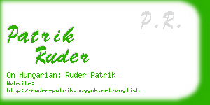 patrik ruder business card